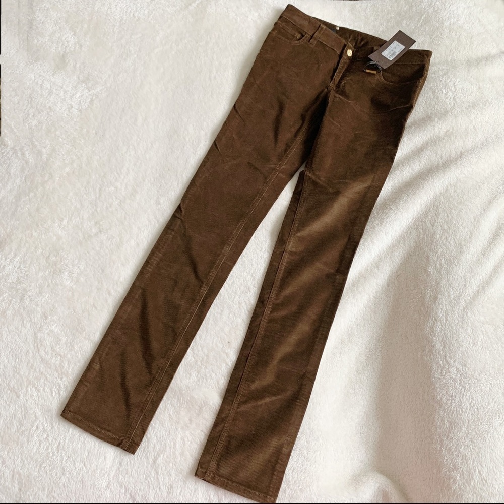 NWT Auth Gucci Straight Corduroy Legging Pants